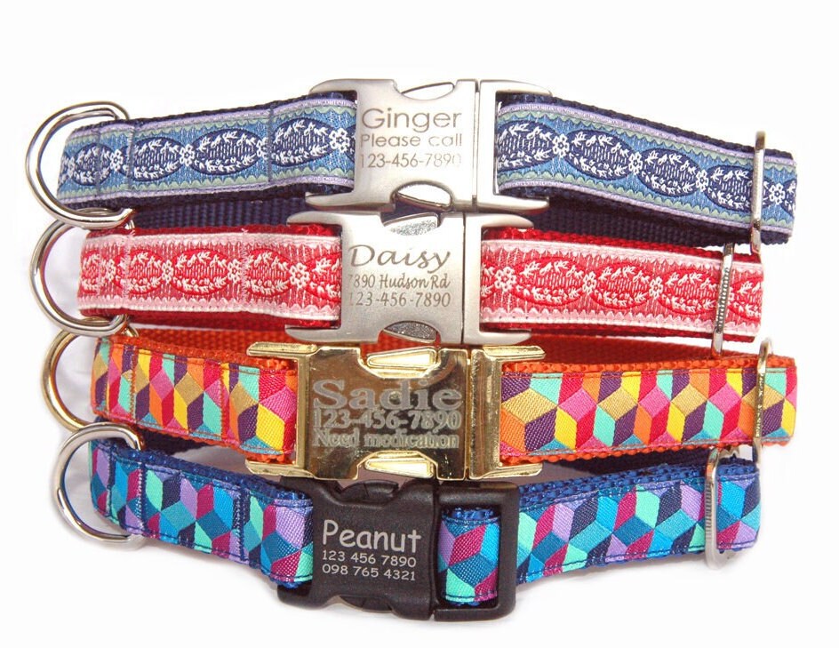 Collar para perros grabada con láser Etiqueta de - Etsy España