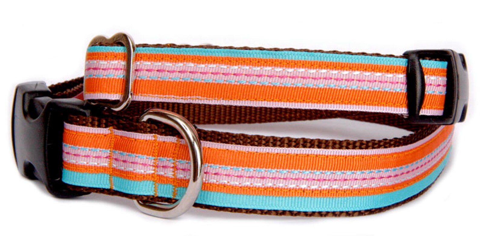 Stripe Cute Dog Collar Dog Leash Red Pink Orange Blue Green Etsy