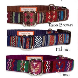 Personalized Dog Collar: Laser Engraved Metal Buckle, Southwestern Tribal Aztec Design zdjęcie 4