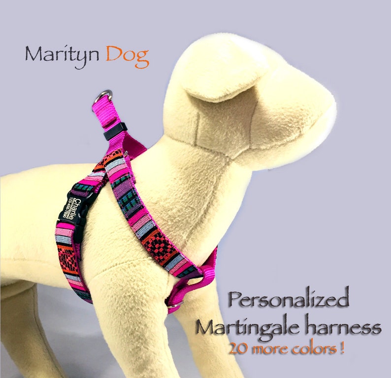 Martingale Dog Harness Personalized Laser Engraved Buckle Etsy