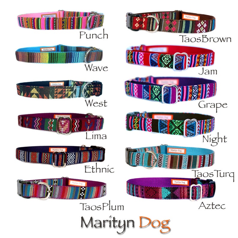 Dog collar embroidery style fabric dog collar southwestern  etsy