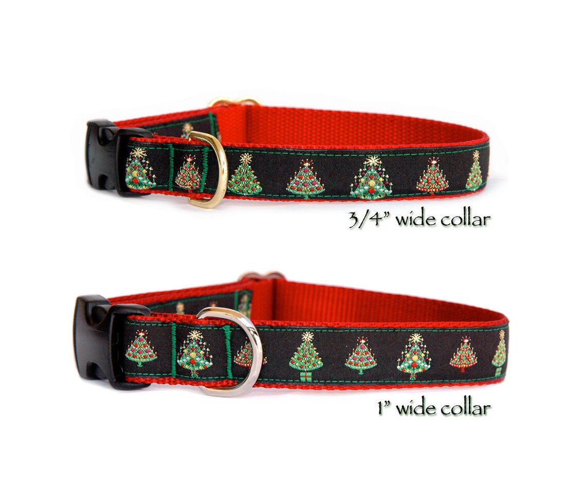 Christmas dog collar X'mas tree red green ribbon cute pet Etsy