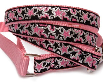 Designer dog leash Star dog leash pink girl pet leash Navy boy dog leash Cute ribbon dog leash Matching dog collar dog harness are available