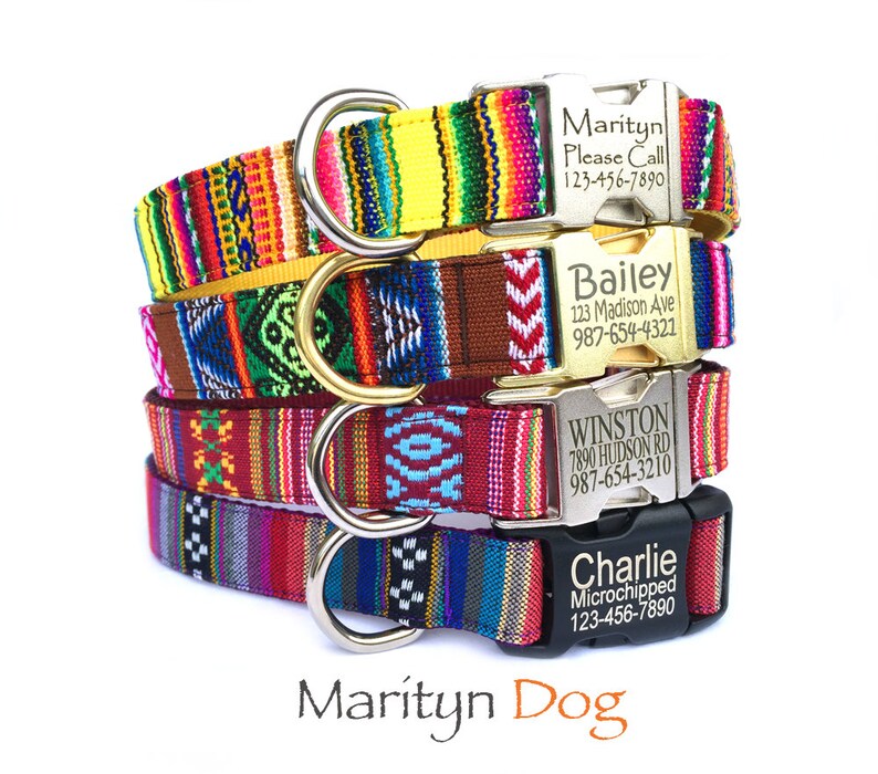 Personalized Dog Collar Laser Engraved Dog Pet ID Tag Dog Etsy