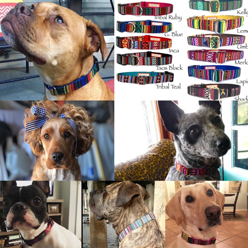 Dog Collars Personalized Laser Engraved Dog Id Tag Boho Aztec Etsy