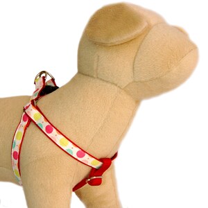 Polka dots dog harness dog leash Multi color polka dots fabric pet harness Red cute step in harness small dog large dog girl dog puppy