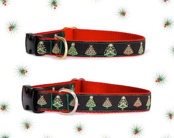 Collar para perro con árbol de Navidad: collar navideño con cinta para mascotas