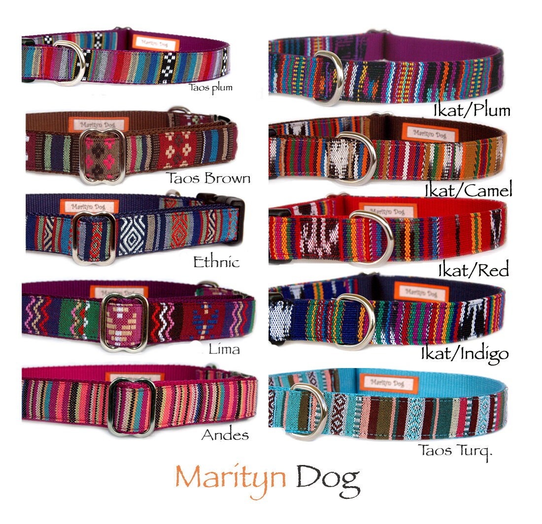 Dog collar Embroidered style fabric dog collar Southwestern