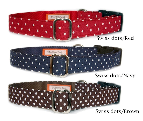 Swiss Dots Dog Collar Red Navy Blue Brown for Puppy Small Dogs to Large Dogs Adjustable Quick Released Black Plastic Buckle Pet Collar Etsy Australia