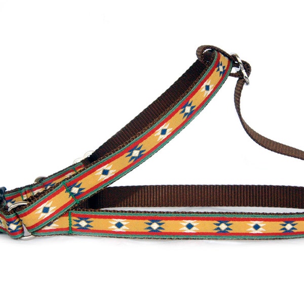 Navajo moutarde harnais de chien laisse de chien Sud-Ouest Tribal Aztec Amérindien influencé harnais d’animal de compagnie garçon chien fille chien petit chien grand chien