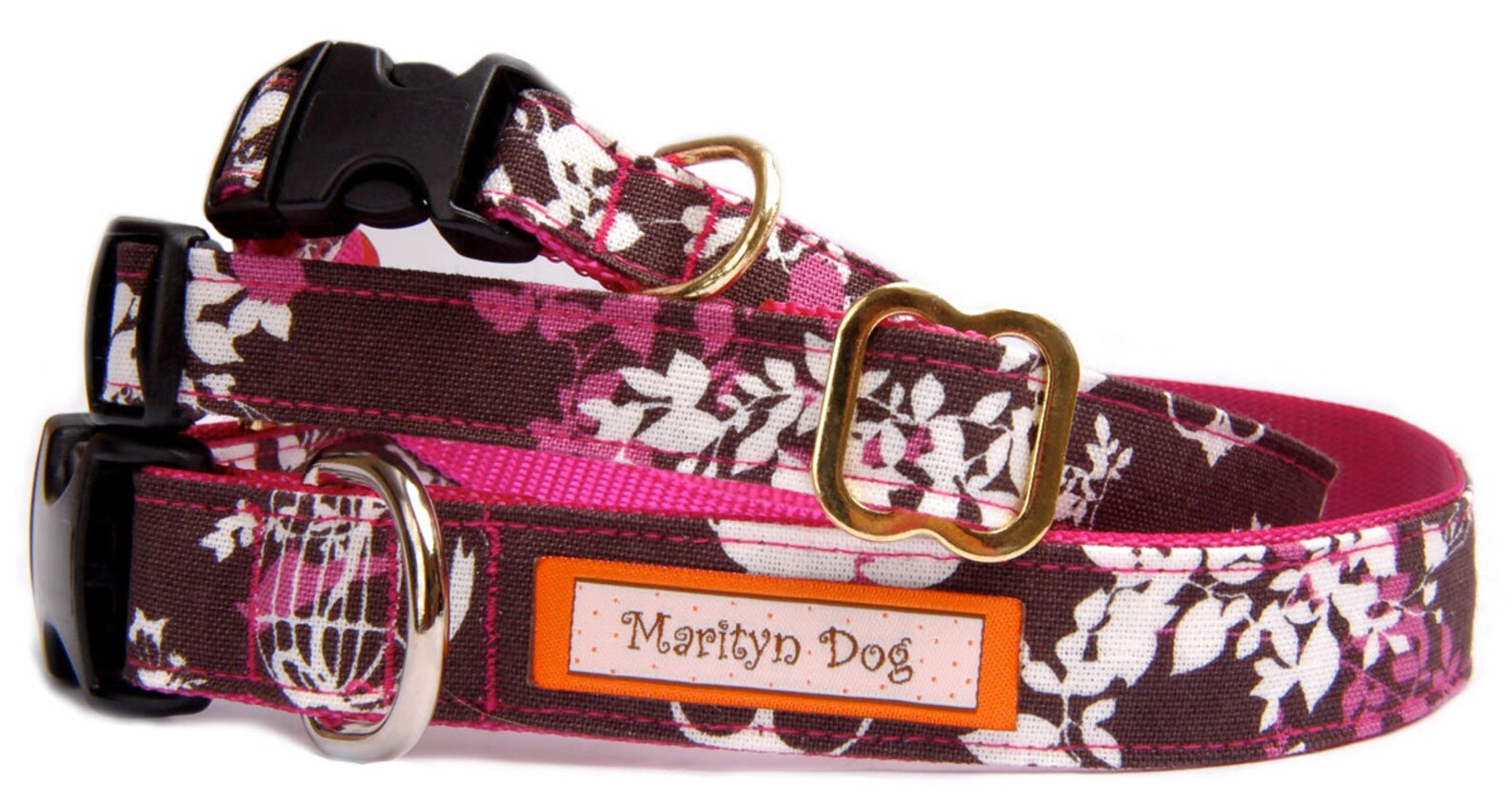 Cute dog harness Pink Brown girl dog harness Adjustable step Etsy