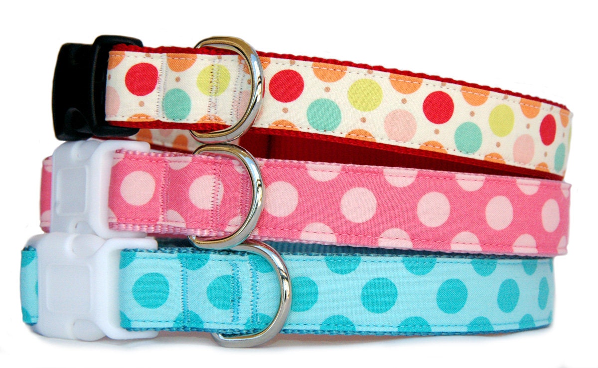 Polka Dots Dog Collar Dog Leash Cute Pink Girl Dog Collar for Etsy Canada