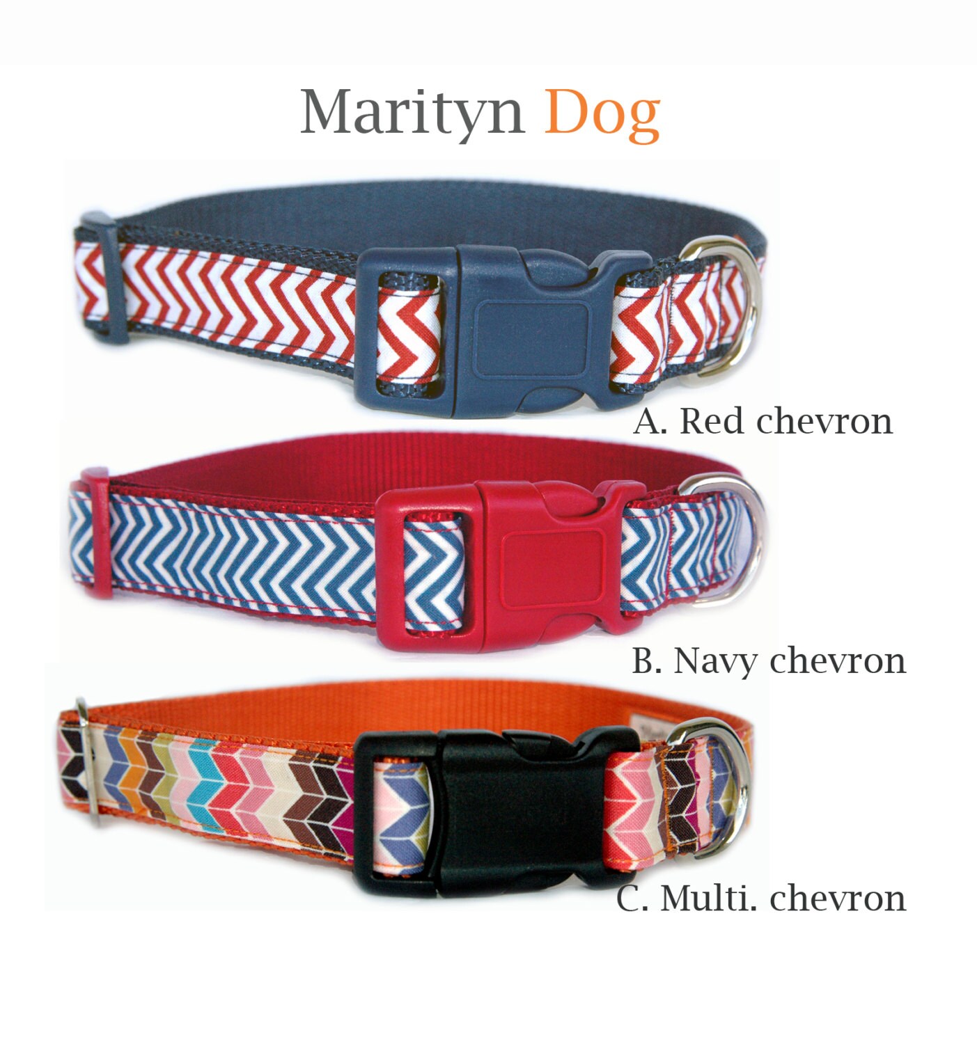 Chevron Dog Leash Red Navy Blue Multi Colored Pet Leash Contrast Color Preppy Dog Leash Matching Dog Collar and Dog Harness Are Available Etsy UK