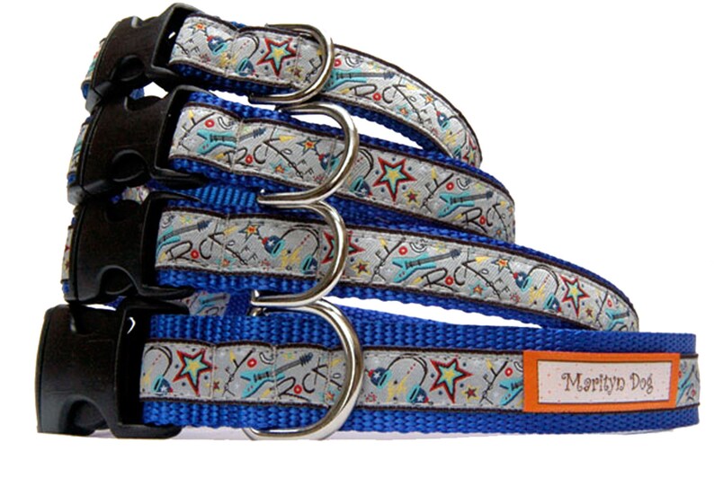 Boy Dog Harness Dog Leash Blue Step in Dog Harness Rock Star Etsy