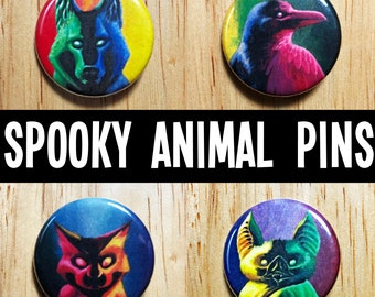 Spooky Animal Buttons