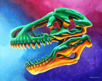 Tyrannosaurus Rex Skull Painting