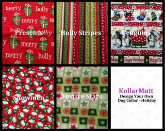 Custom Dog Collar - Design Your Own - Holiday Prints