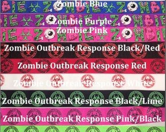 Custom Dog Collar-Design Your Own-1 ", 1.5" oder 2 "Wide Zombie Prints Ribbon Dog Collar