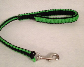 2, 4 or 6-ft Paracord Leash - Lime and Black