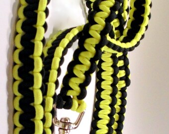 2, 4 or 6-ft Paracord Leash - Black and Yellow