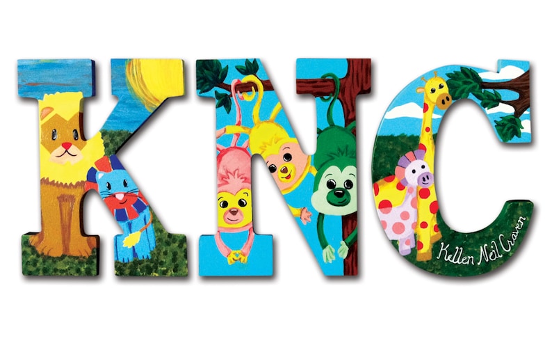 jungle theme hanging wall letters etsy