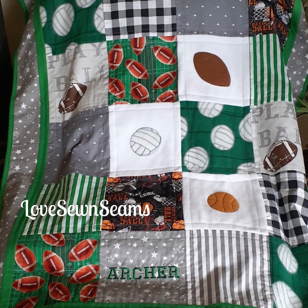 Sports Quilts Etsy