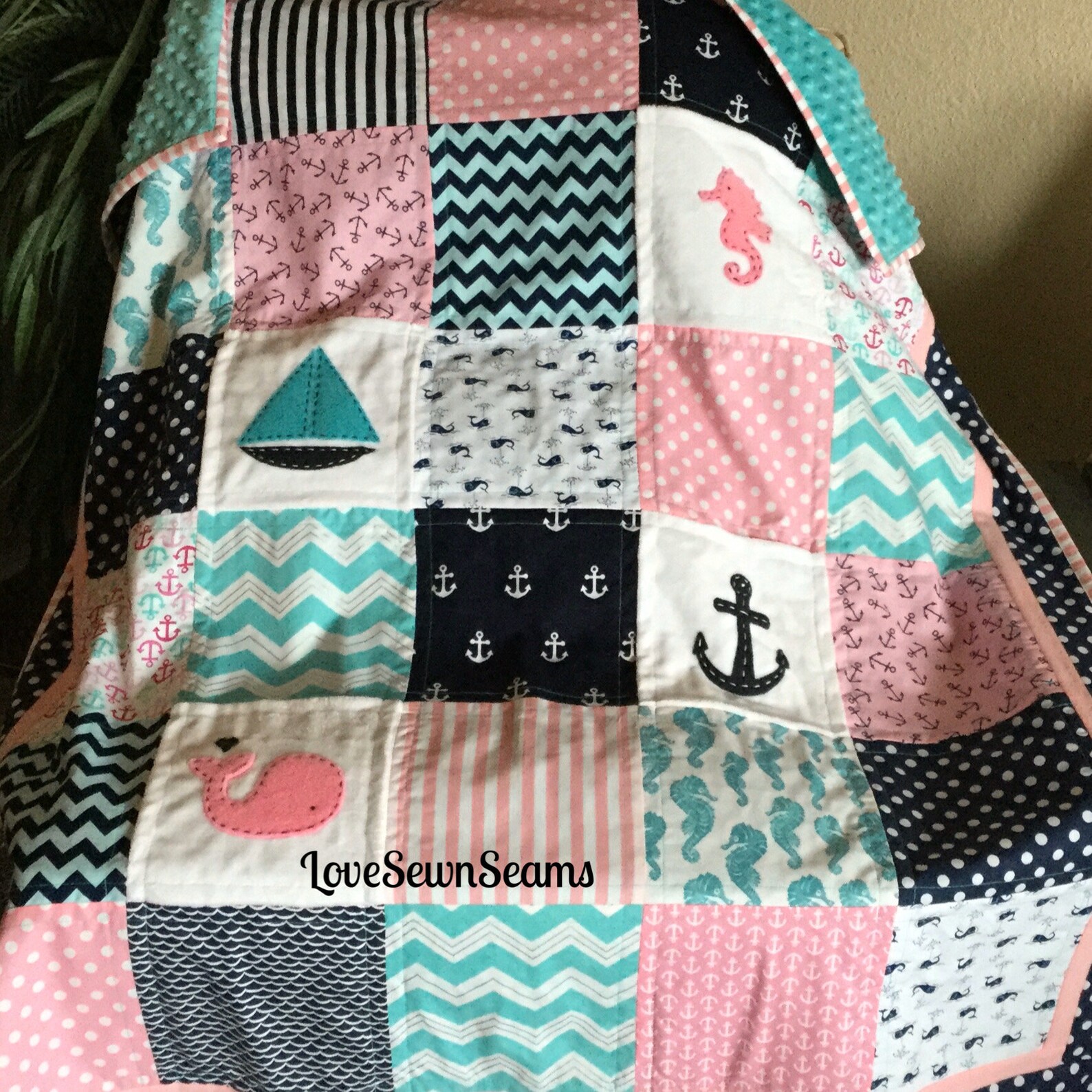 Coastal Quilt Crib Skirt Bumpers/set or Etsy