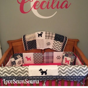 Puppy quilt/Paw Quilt/Dog lover quilt/Baby quilt/Can be personalized w your breed
