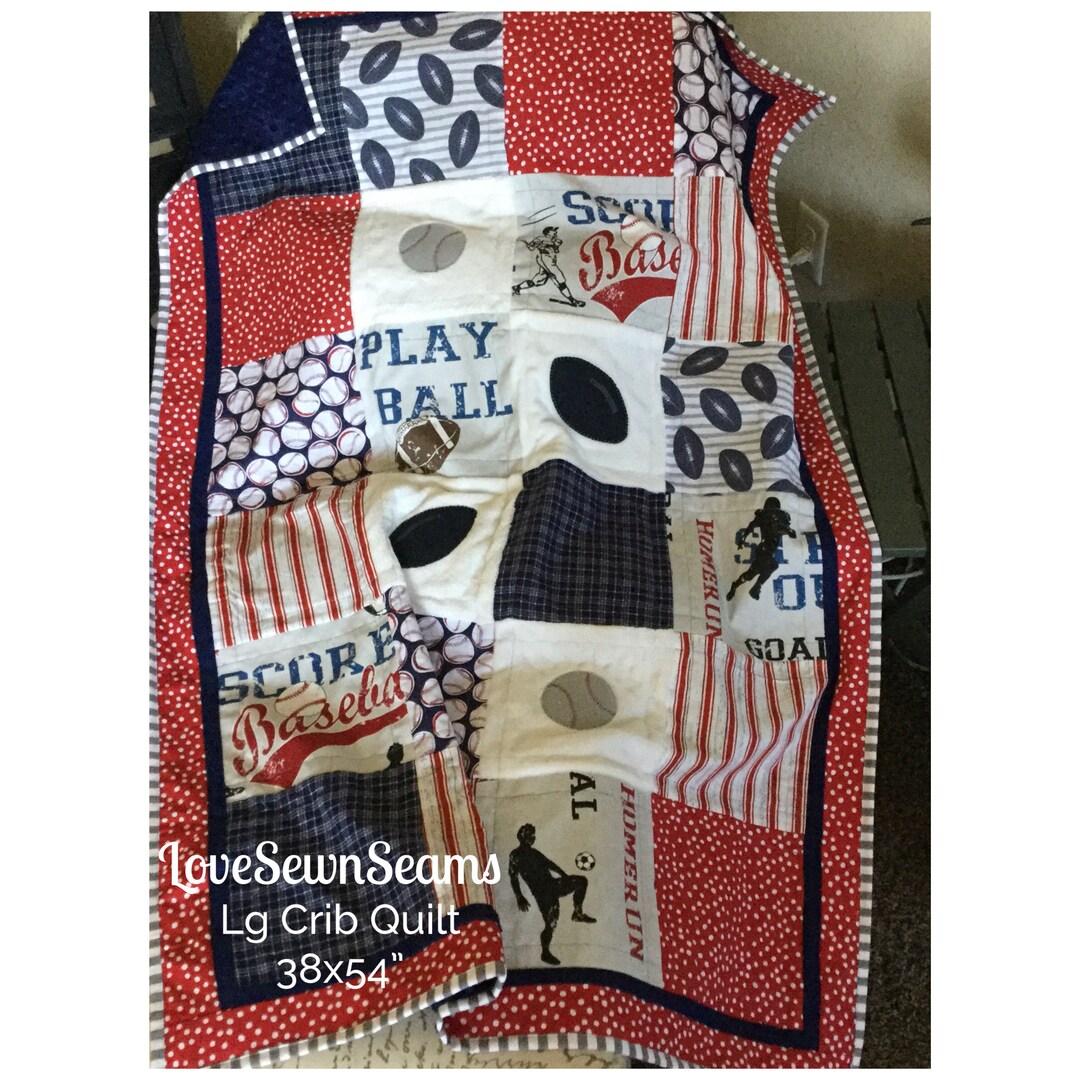 MADE TO Order/sports Quilt/football Baby Quilt/baseball Etsy