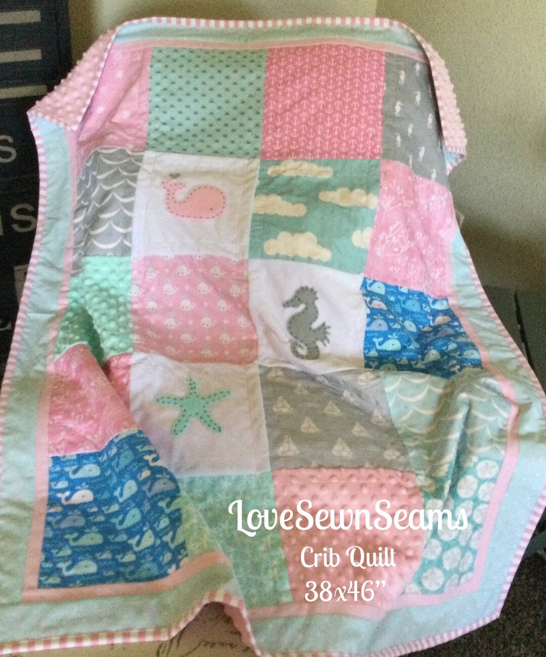 COASTAL Quilt/seaside Quilt or Lovey/nautical Quilt/beach Etsy