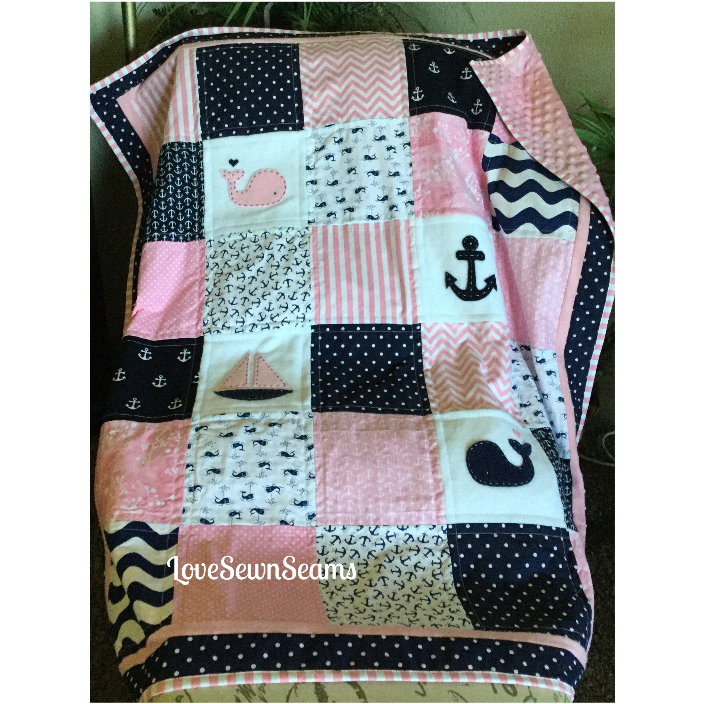 NAUTICAL Baby quilt/Baby quilts/Handmade quilts/Modern baby Etsy