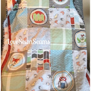 Woodland quilt/Fox quilt/Nature quilt/handmade in USA