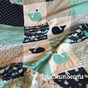 COASTAL Baby Quilt/Wal Baby Quilt/Modern Baby Quilt