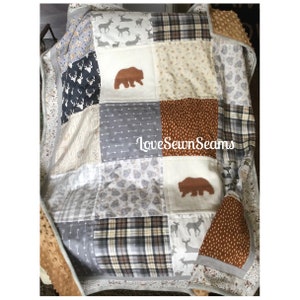 Woodland Quilt/Wilderness Quilt/Natur Quilt/Krippe bis Twin Größe/Rustic Quilt/Plaid Quilt