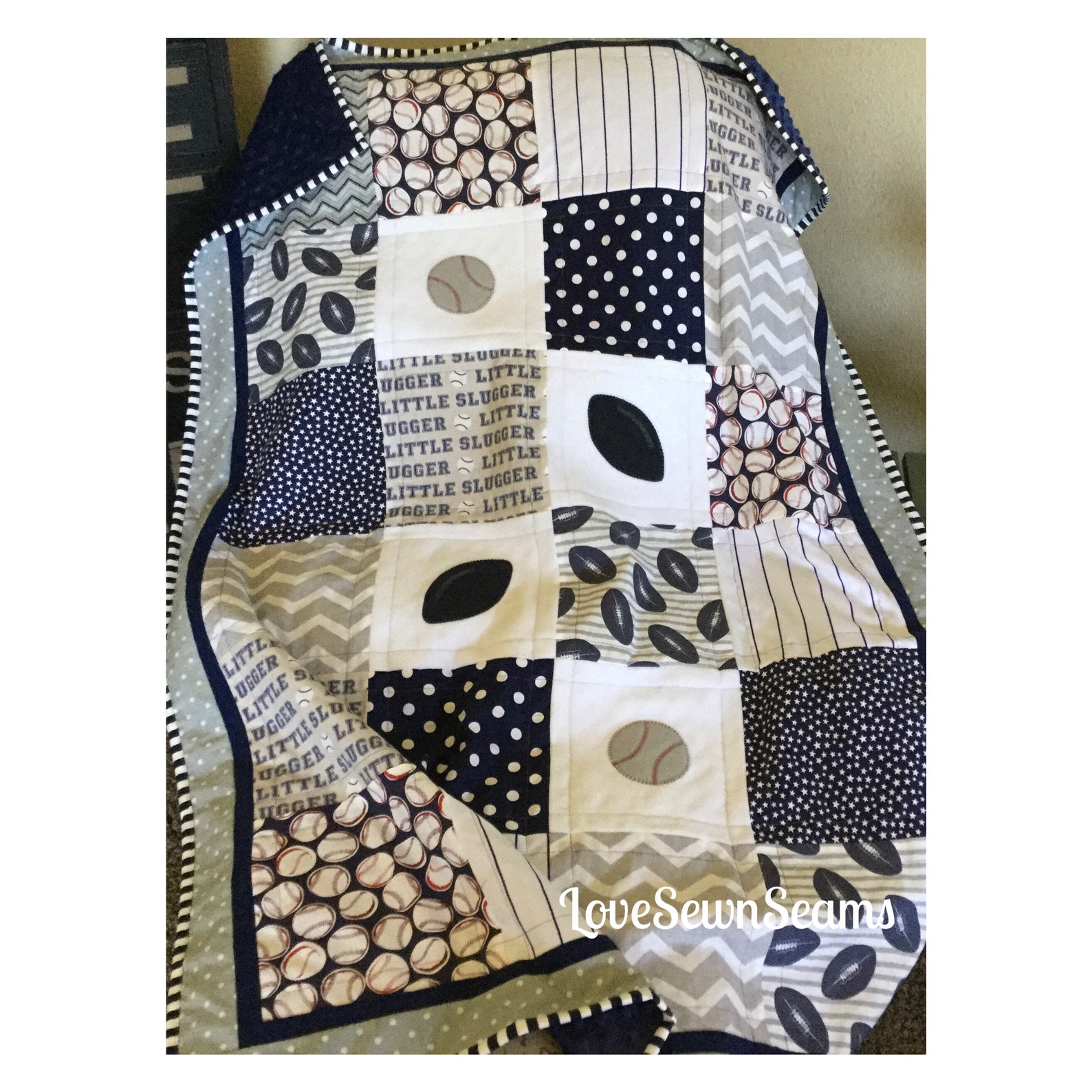 MADE TO Order/sports Quilt/football Baby Quilt/sports Etsy