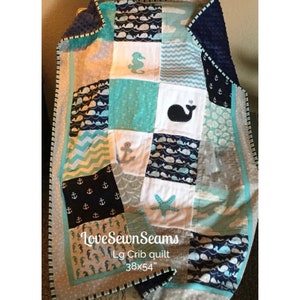 MADE TO ORDER/Baby Quilt/Nautical Baby Quilt/Coastal Quilt/Ocean Quilt/Nautical Baby Bettwäsche/Nautical Crib Rock