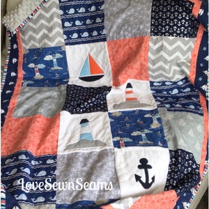 Sailing quilt/Lighthouse quilt/Ocean quilt