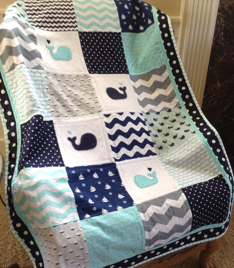 BABY Quilt/NAUTICAL Quilt/Coastal Baby Bedding/Handmade baby Etsy
