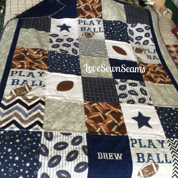 Football Quilts Etsy