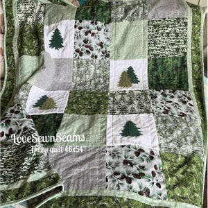 Nature quilt/Forest quilt/Woodland quilt/Evergreen quilt/Made to order in many sizes