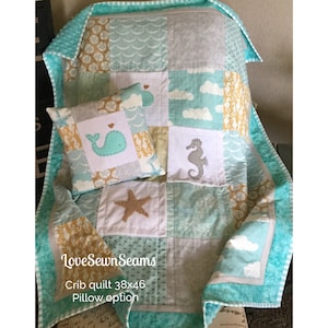 Küstenquilt/Sun & Sea Quilt/Modern Quilt/Sealife Quilt/Küstenquilt
