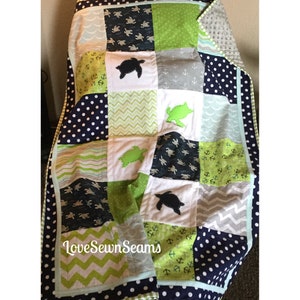 SEA TURTLE Quilt/Sea Turtle matching items available/BABY quilt/Handmade quilt/Sea Turtle Nursery/Sea Turtle blanket/Sea Turtle