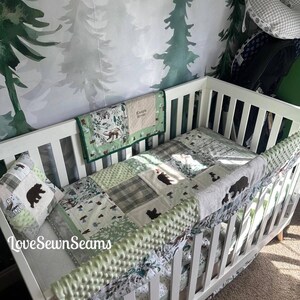 Bear quilt/Woodland quilt/Wilderness Quilt/Rustic quilt/Lodge/Appliqué quilt/Northwoods quilt/Hunter quilt/handmade quilt/Option for the set