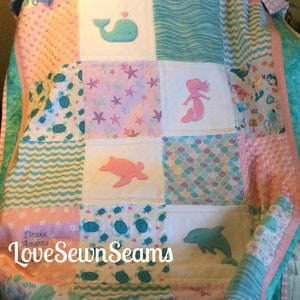 SEA BREEZE Quilt/Baby Quilt/Coastal Quilt/Seaside Quilt/Handmade in USA