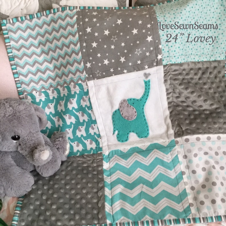 Elephant quilt/Elephant baby quilt/Elephant blanket/handmade Etsy
