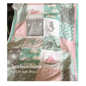 KÜSTE QUILT/Nautical Quilt/wunderschöne Ozean Quilt/Baby Quilt/Mädchen nautische Quilt