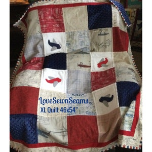 Vintage plane quilt/airplane quilt/Flying Quilt/Vintage theme nursery