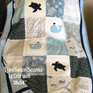 Sea turtle quilt/Sea turtle security blanket/Keepsake quilt/Personalized quilt/Handmade in USA/Many size options
