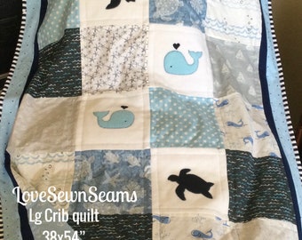 Sea turtle quilt/Sea turtle security blanket/Keepsake quilt/Personalized quilt/Handmade in USA/Many size options