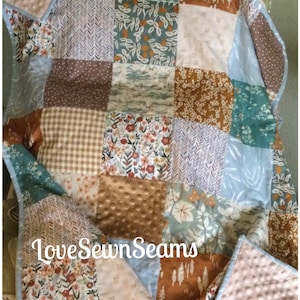 Cottage handgemachte Quilt in schönen Erdtönen/Wild Cottage Patchwork Quilt/Nature Quilt